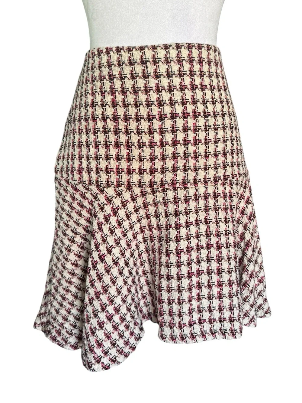 Anthropologie Maeve Bobbie Plaid Flounced Mini Skirt – Size 10 Tweed
